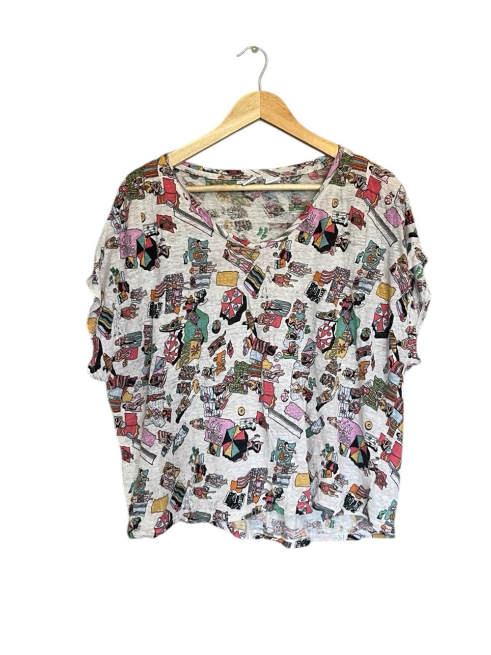 Nicole Miller Beach Theme Design Shirt